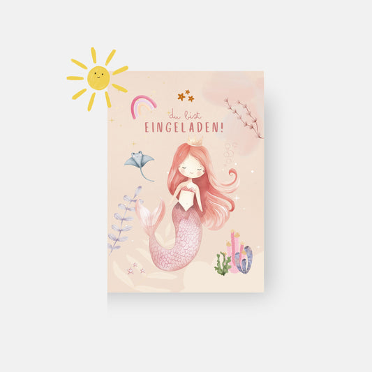 Meerjungfrau Einladungskarten