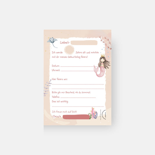 Meerjungfrau Einladungskarten