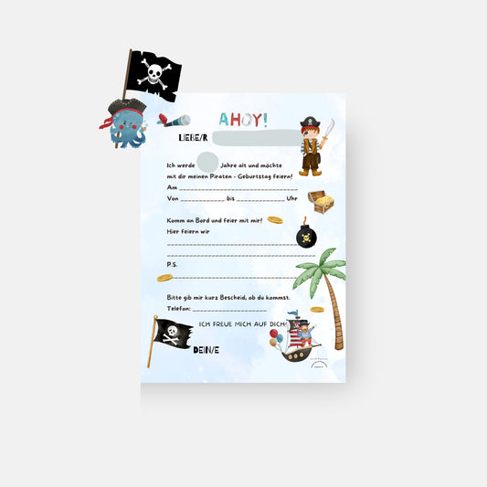Piraten Einladungskarten