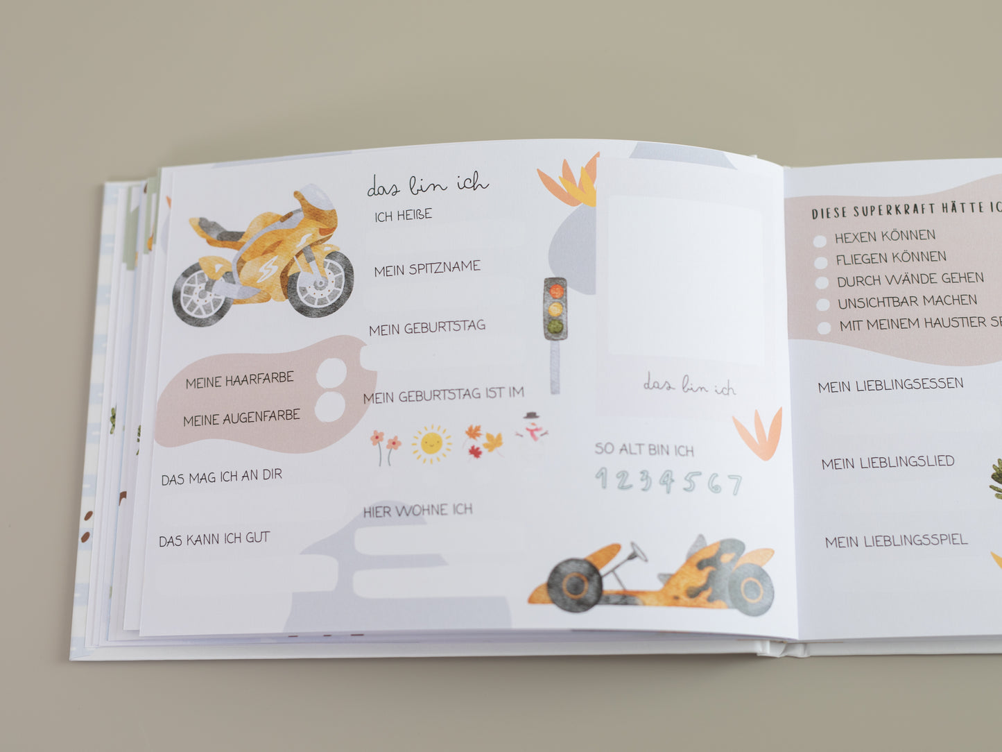 Freundebuch Bagger und Fahrzeuge - Kindergarten A5