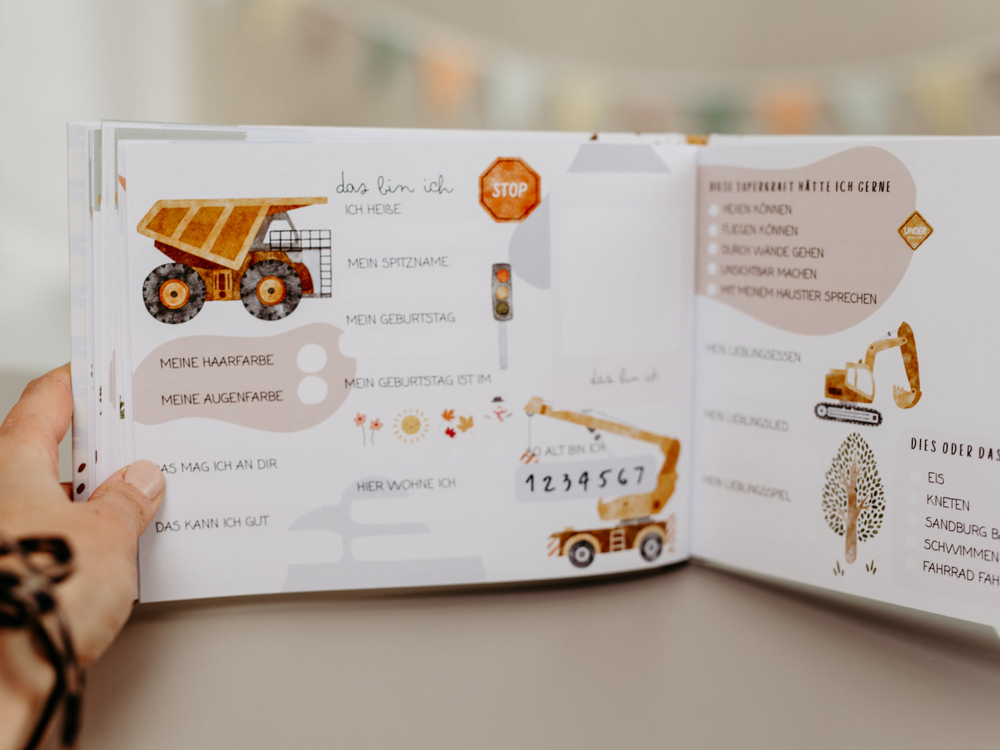 Freundebuch Bagger und Fahrzeuge - Kindergarten A5