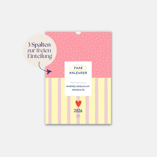 Wandkalender 2026 mit 3 Spalten "Marmeladenglasmomente"