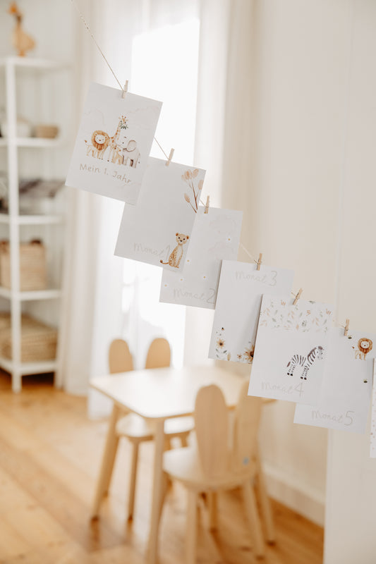 Jahresmeilensteinkarten 1. Geburtstag