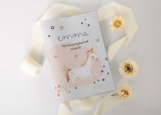 Hausaufgabenheft Hülle Ballerina personalisierbar