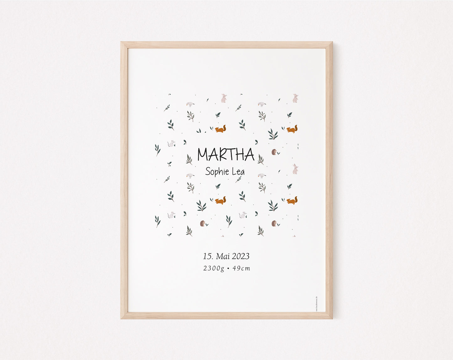 Geburtsposter Martha Waldtiere