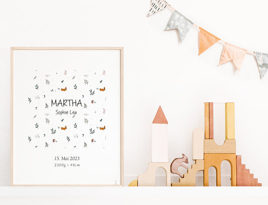 Geburtsposter Martha Waldtiere