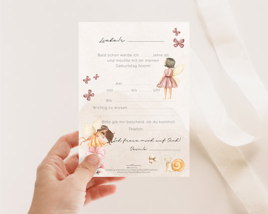 Geburtstagseinladung Fee Boho Set