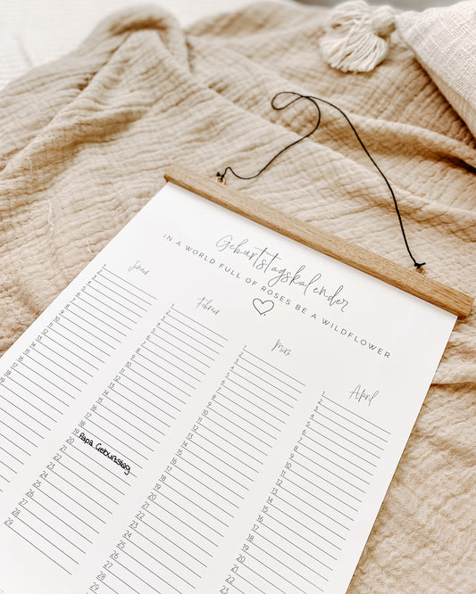 Geburtstagskalender groß DIN A2 lang