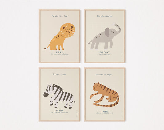 Posterset Safari Tiere Cool Kids Collection