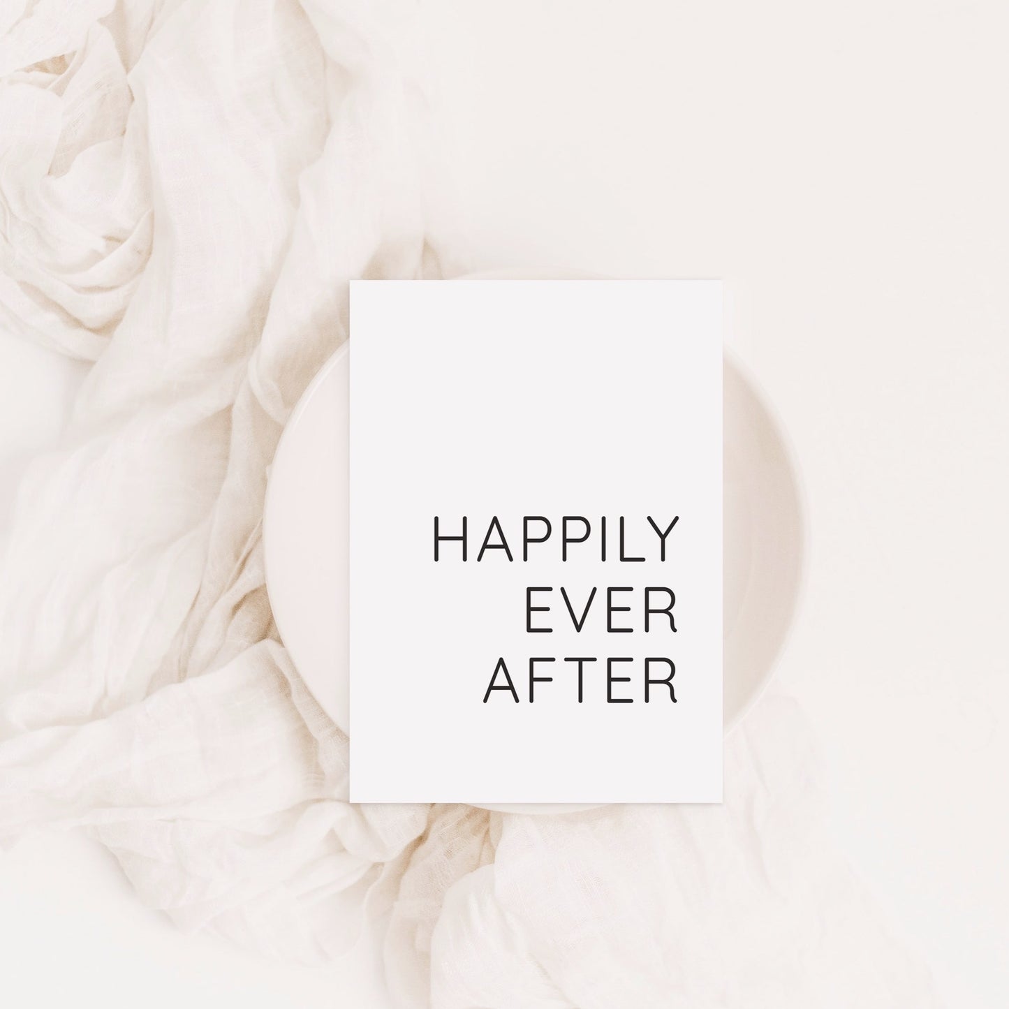 Happily Ever After Klappkarte Leinenpapier Hochzeit A6