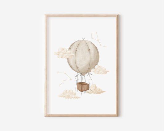 Heißluftballon Poster dreamy A4 & A3