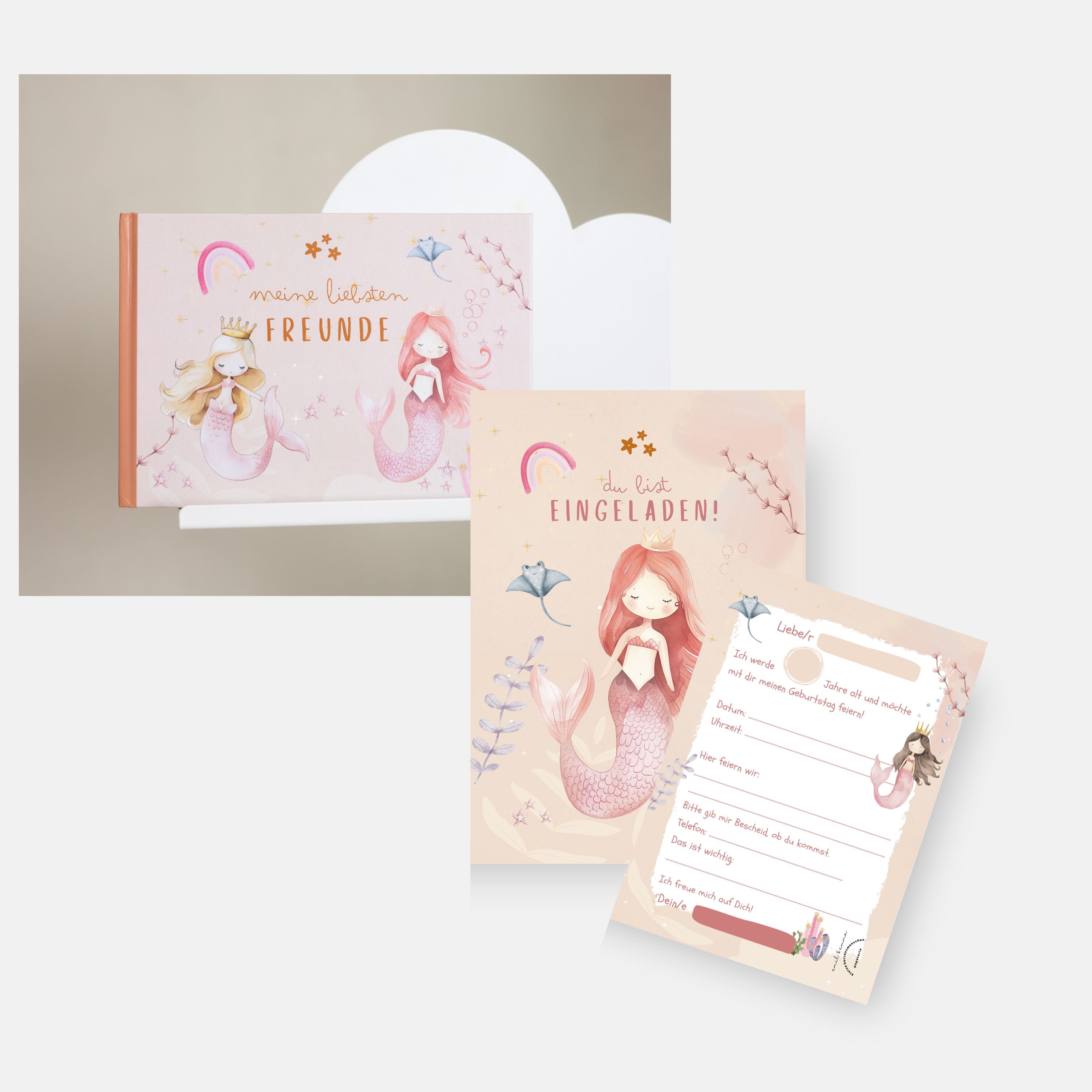 Meerjungfrau Einladungskarten