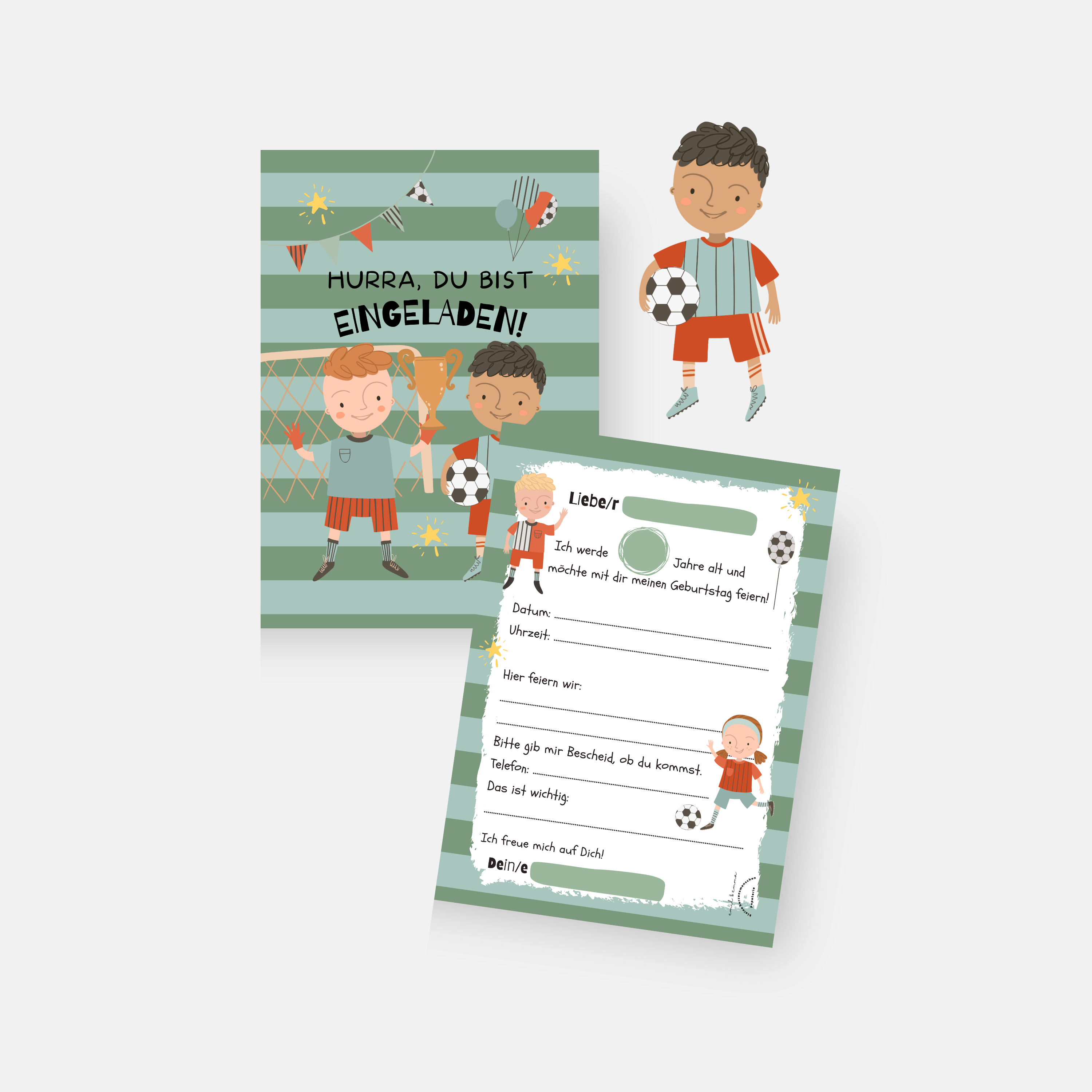 Fußball Einladungskarte