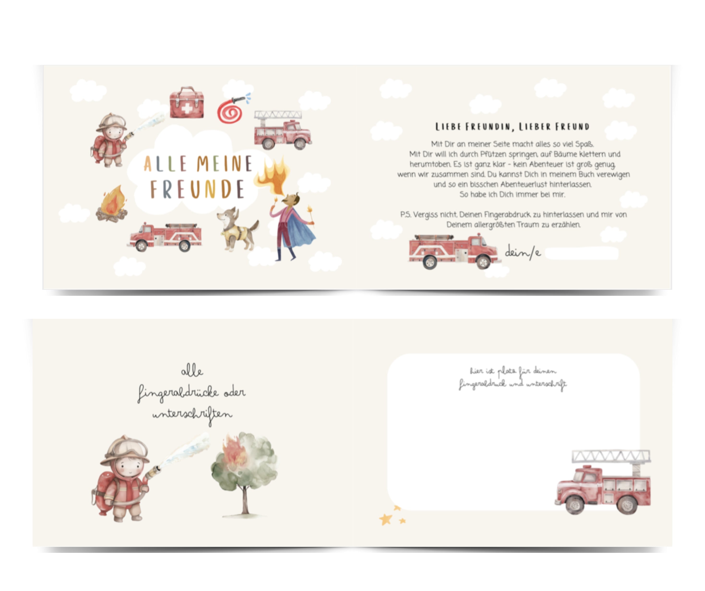 Freundebuch Feuerwehr - Kindergarten