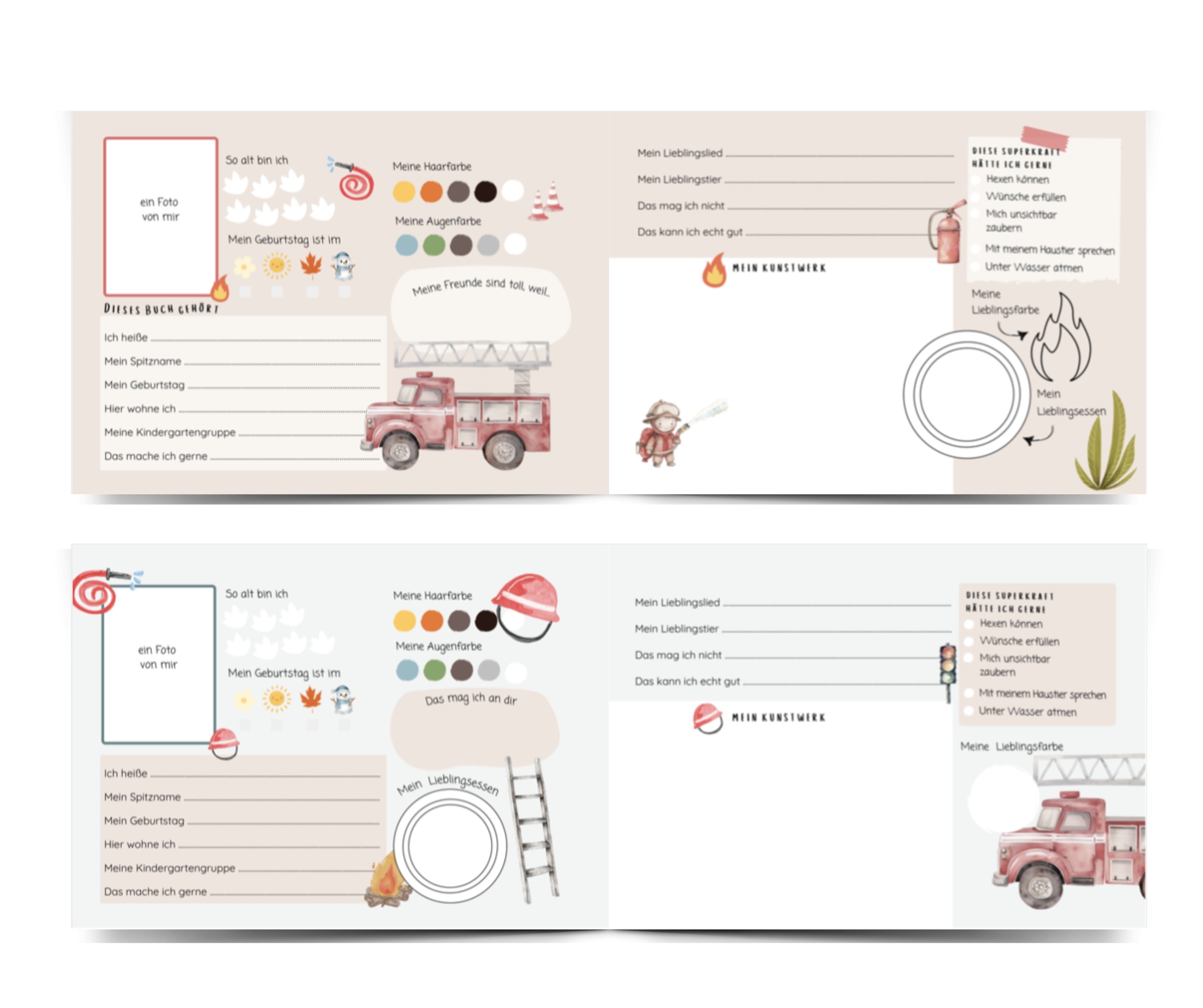 Freundebuch Feuerwehr - Kindergarten