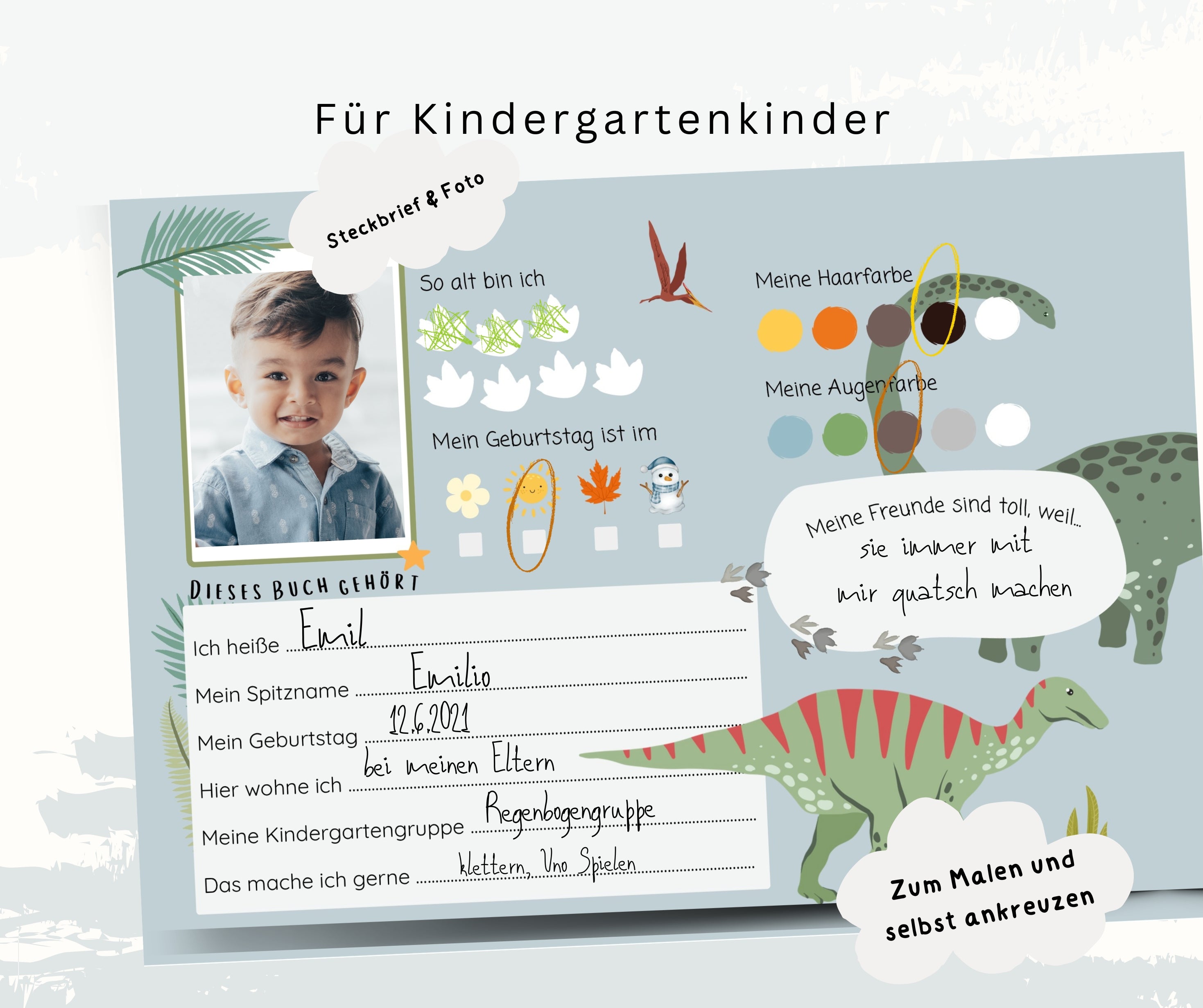 Freundebuch Dinosaurier - Kindergarten