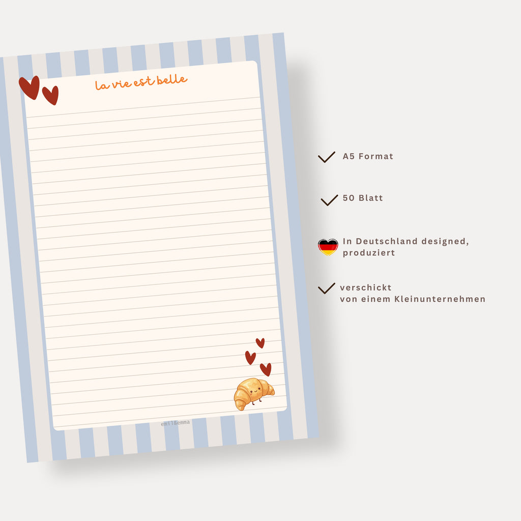 Notizblock 'La vie est belle'