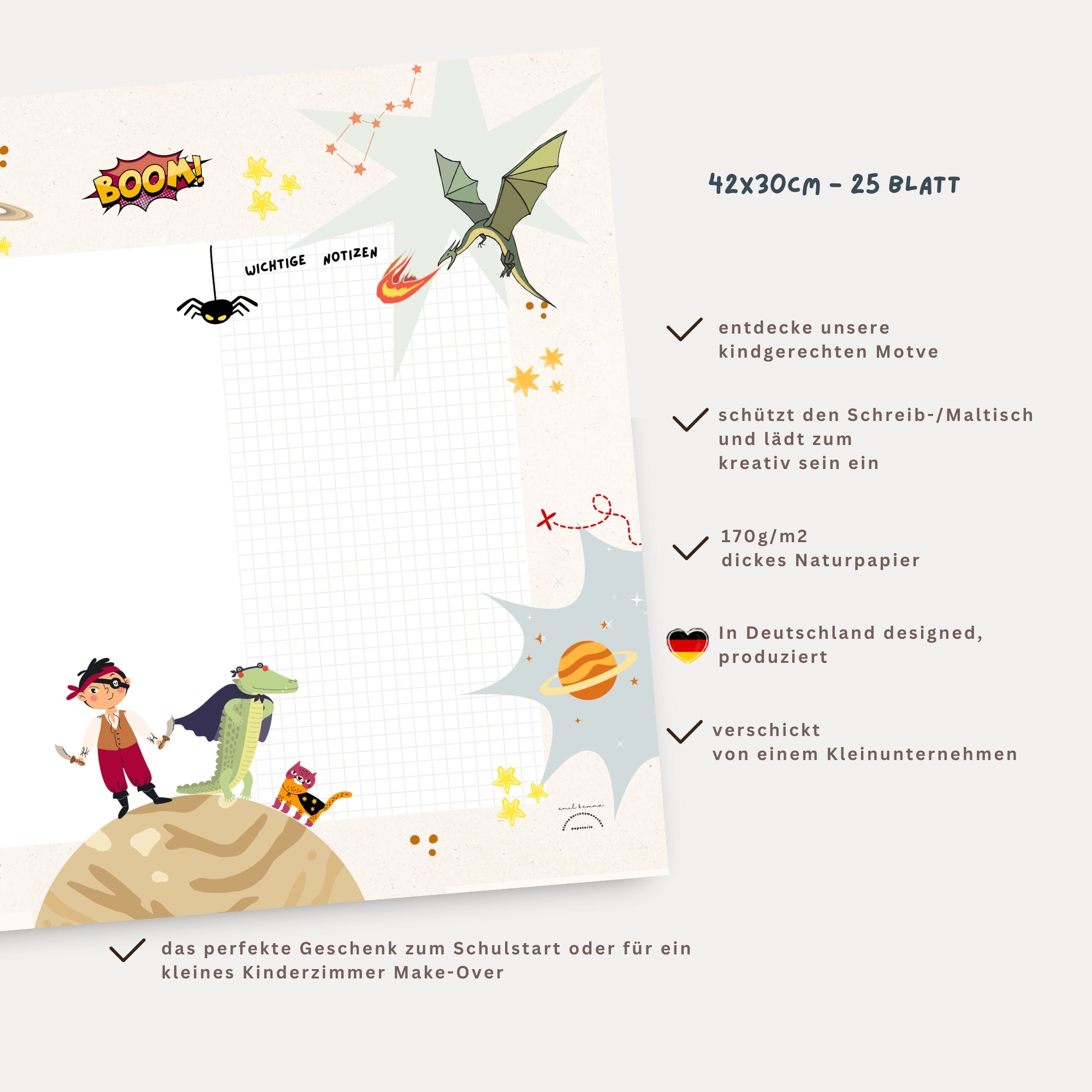 Schreibtischunterlage Superhelden & co.