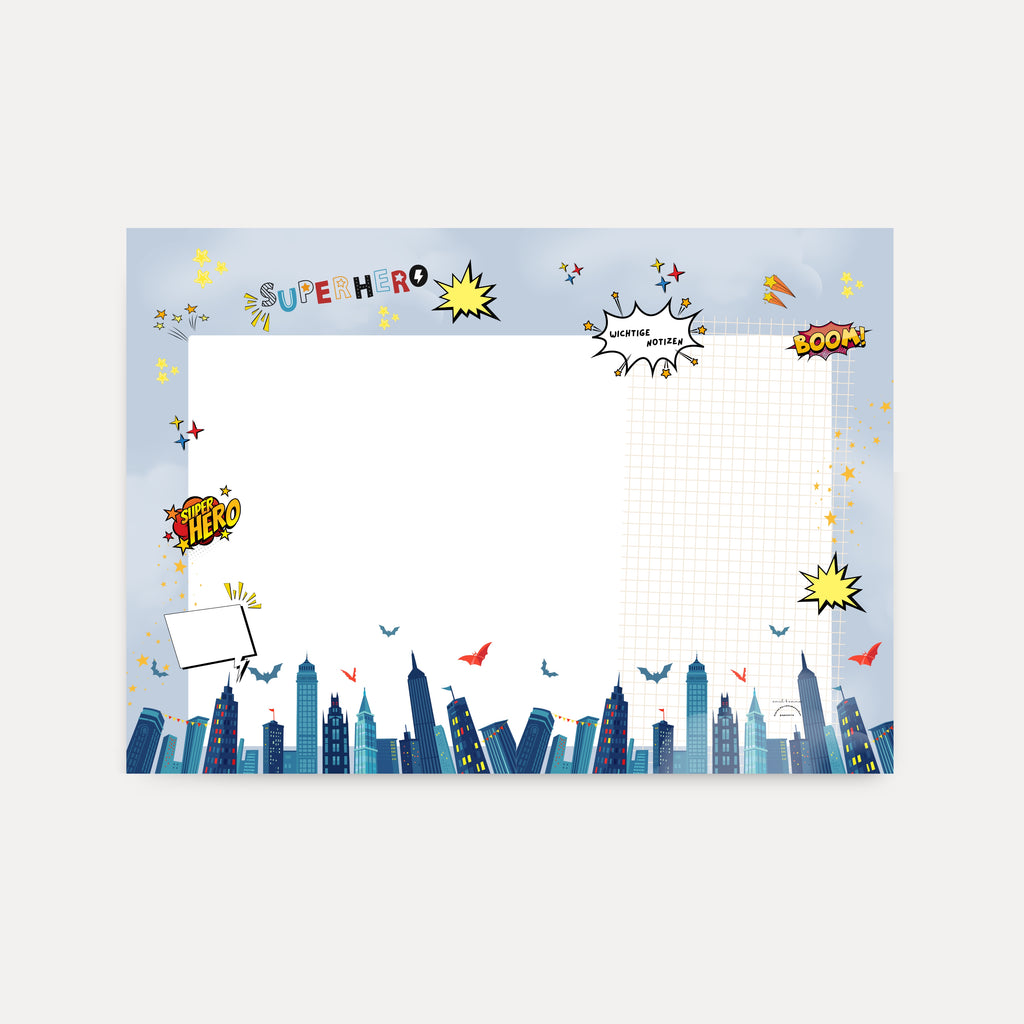 Schreibtischunterlage Superhelden