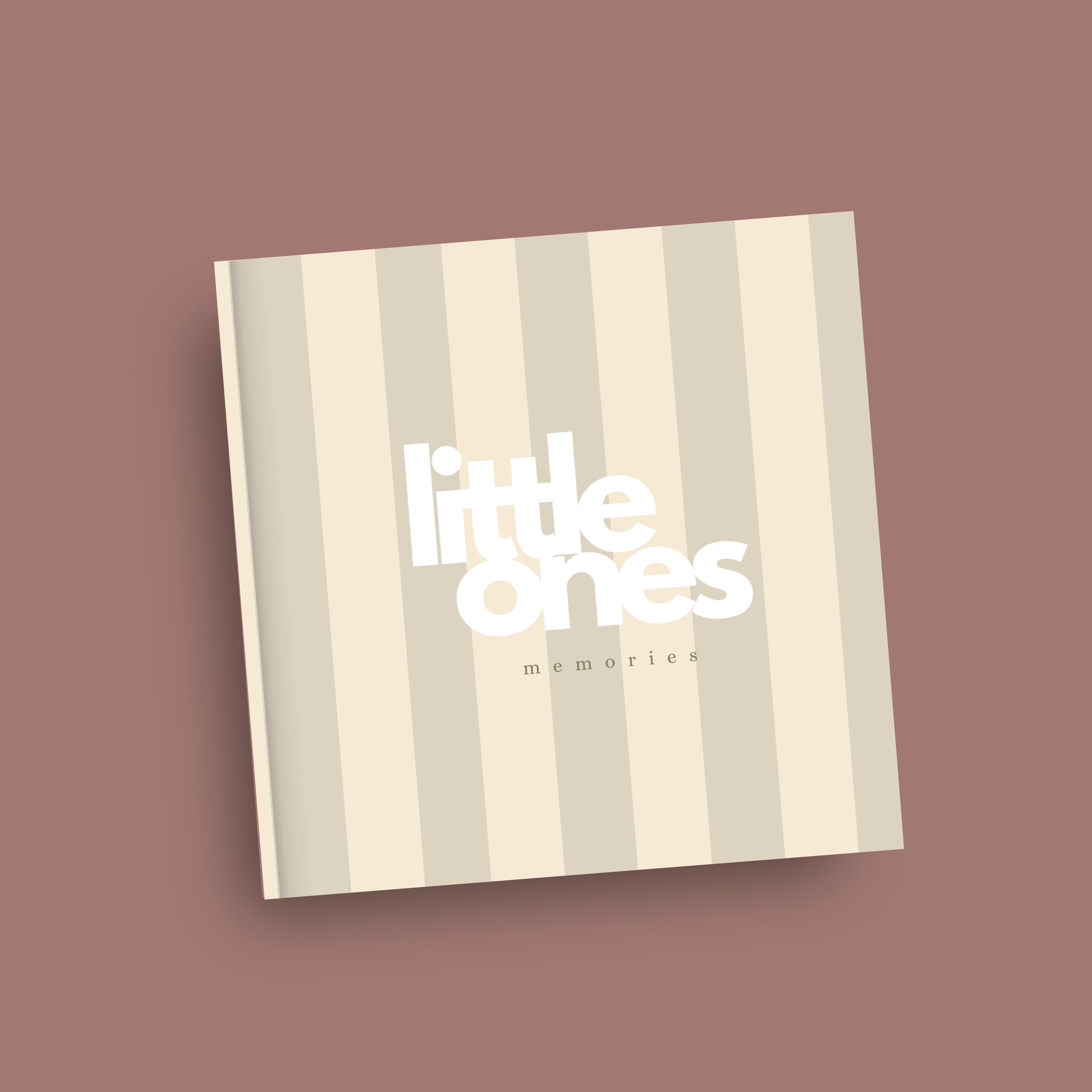 Zwillinge - Babyparty Erinnerungsbuch und Gästebuch beige stripes