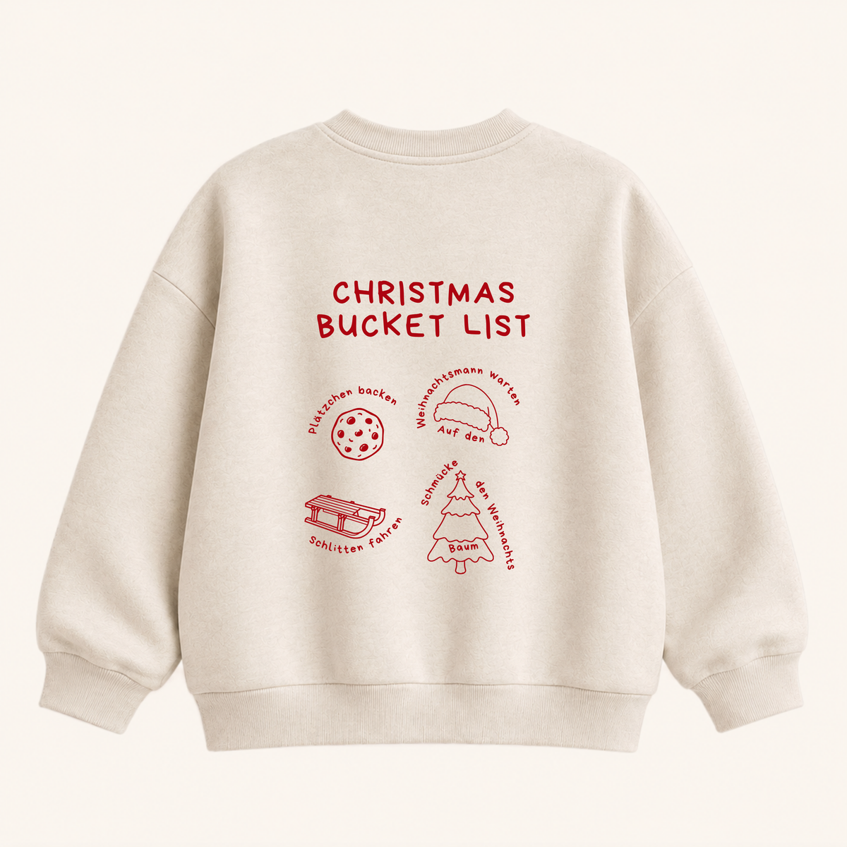 Bügelbild Christmas Bucket List Kinder