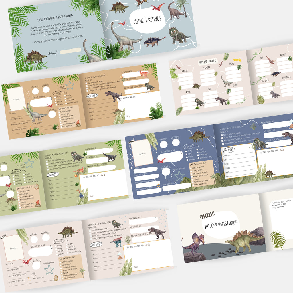 Freundebuch Dinosaurier - Grundschule und Kindergarten