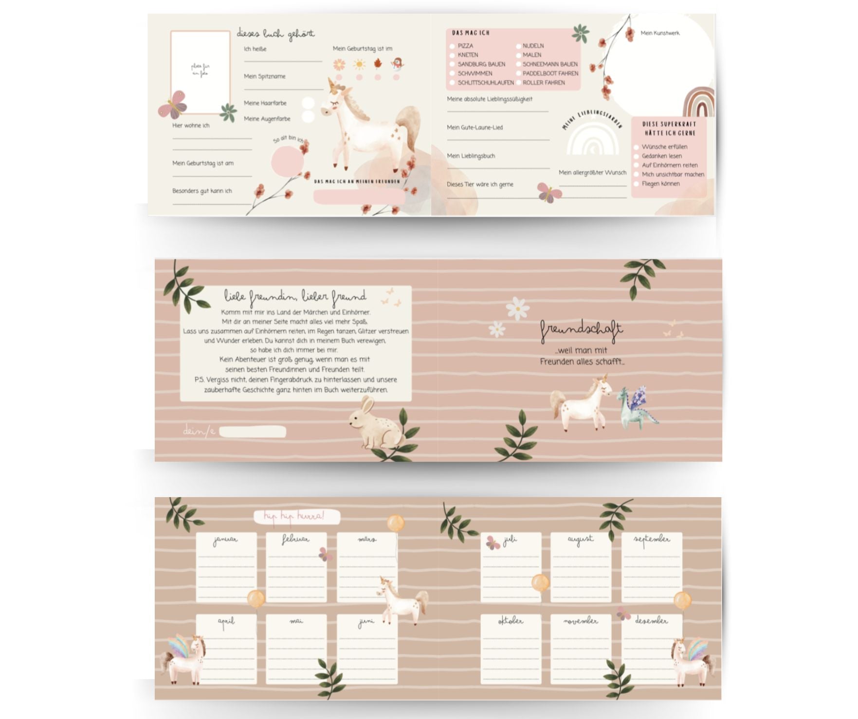 Freundebuch Einhorn