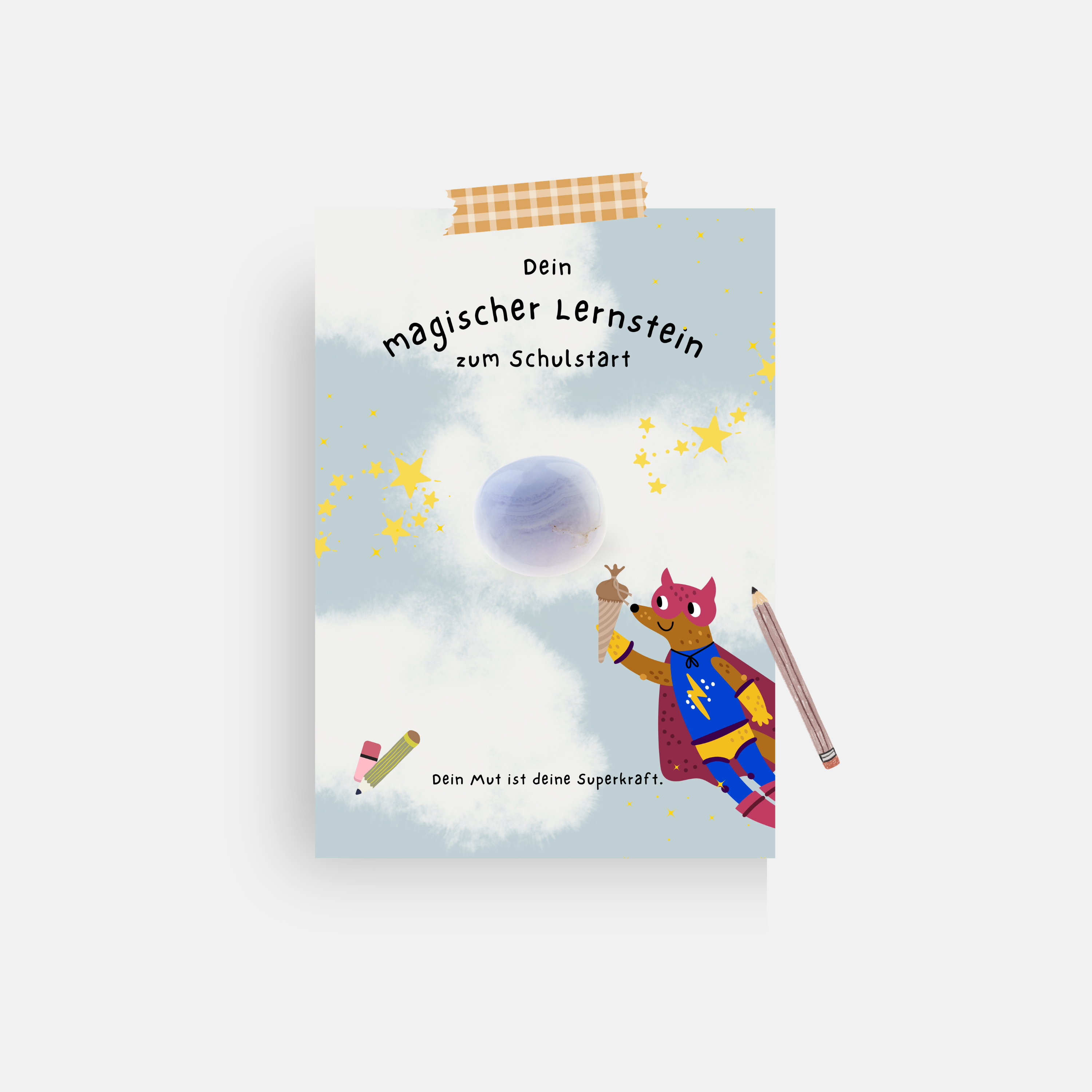 Mutstein zur Einschulung - Superheld