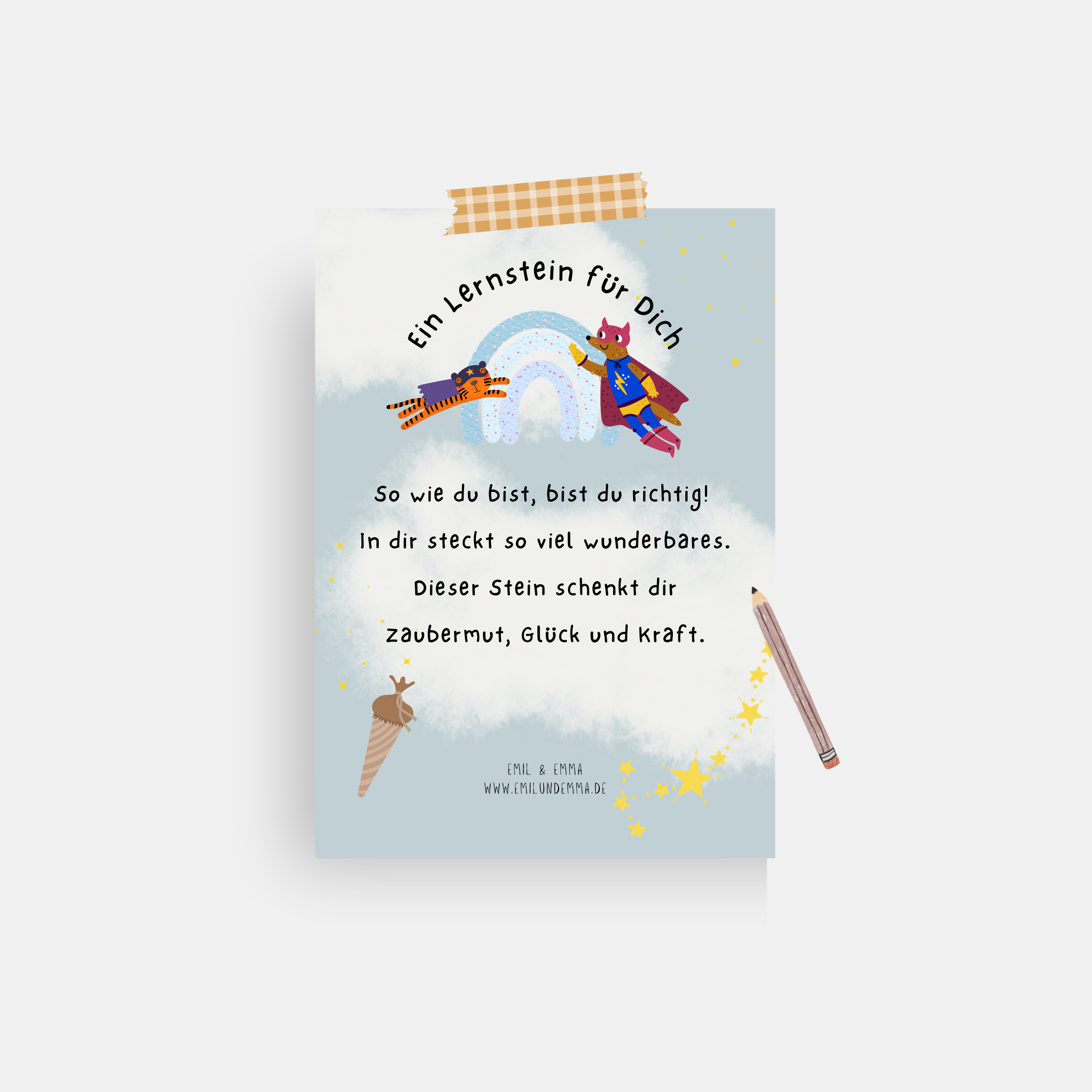 Mutstein zur Einschulung - Superheld