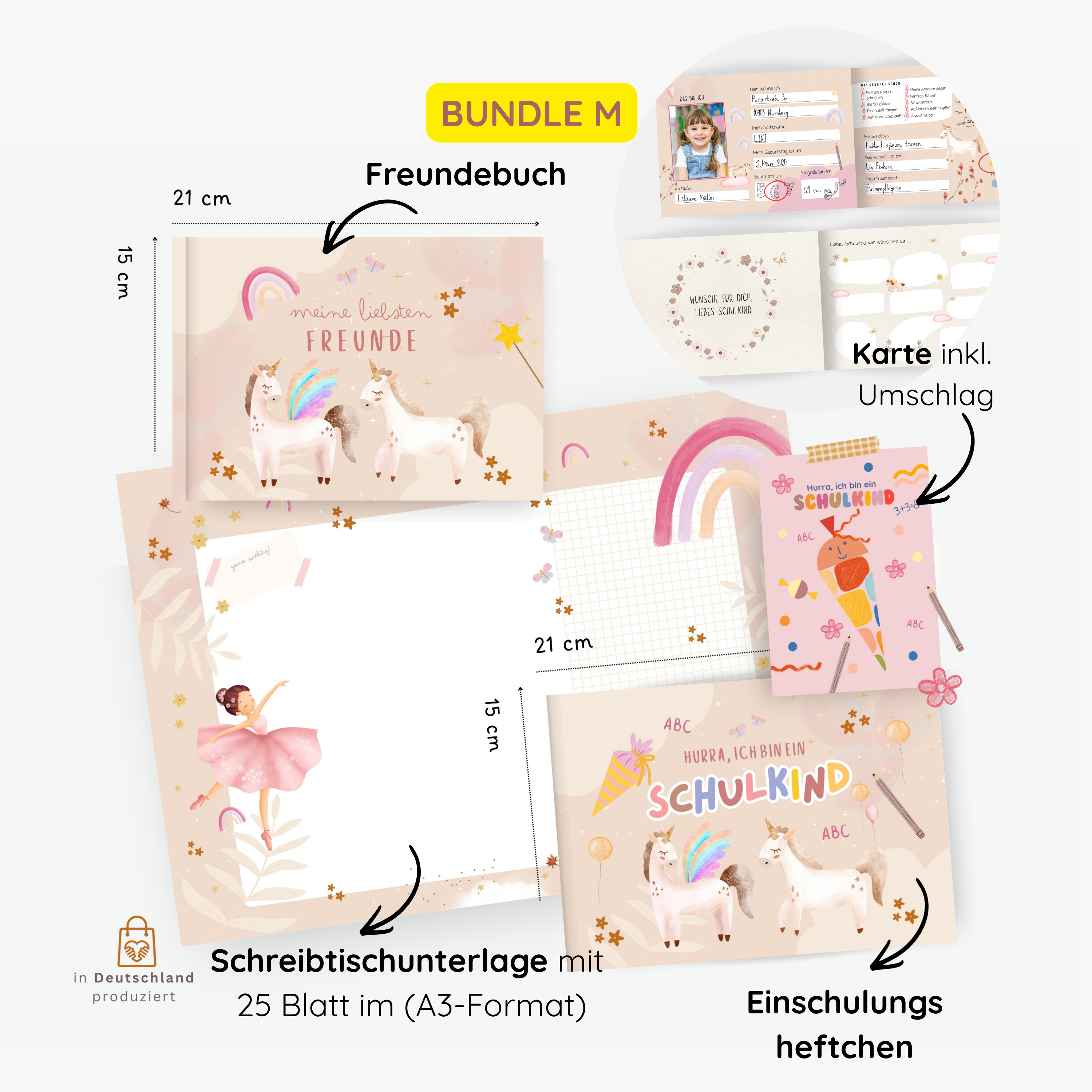 Set zur Einschulung Einhorn
