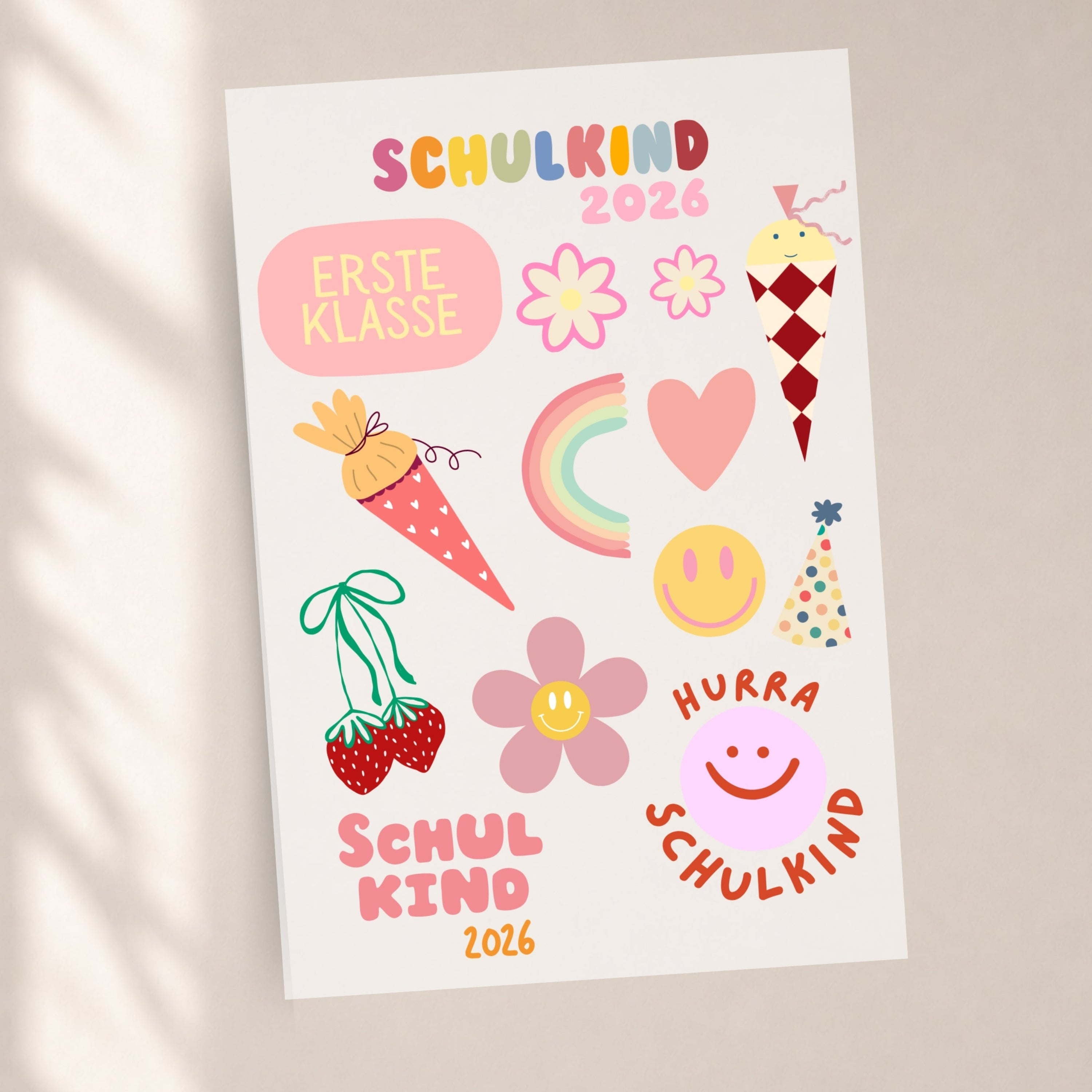 Bügelbilder Set Schulkind Mädchen