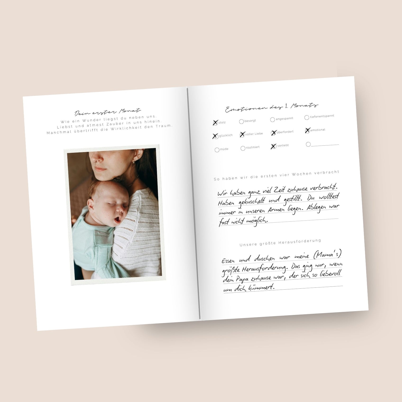 Babyerinnerungsbuch schlicht für mama und Baby 