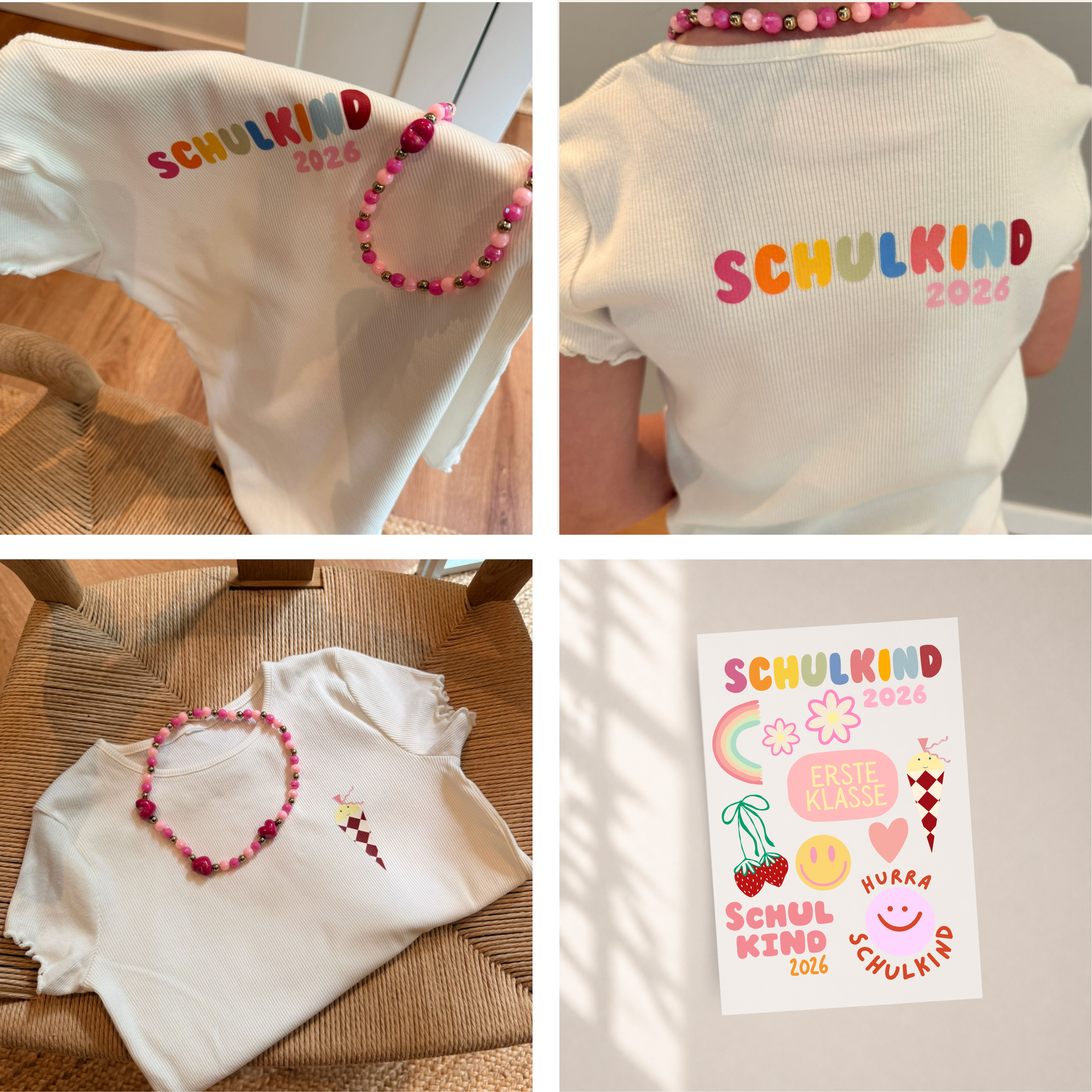 Bügelbilder Set Schulkind Mädchen