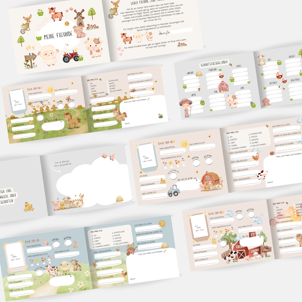 Freundebuch für den Kindergarten Bauernhof