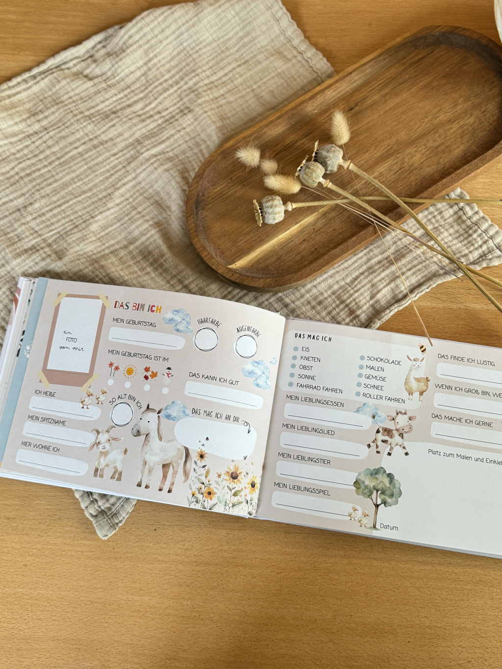 Freundebuch geschlechtsneutral mit Tieren 