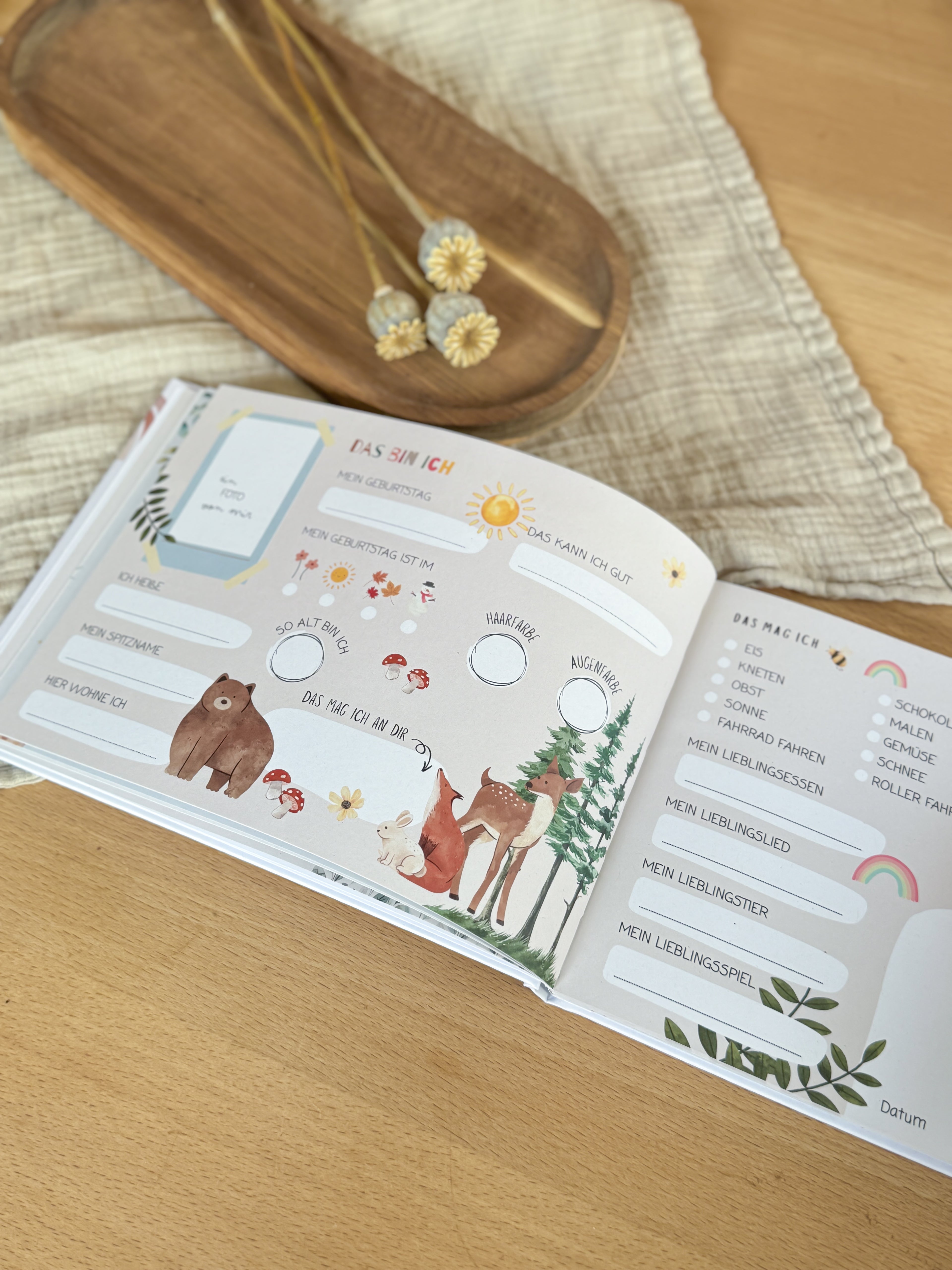 Freundebuch geschlechtsneutral mit Tieren 