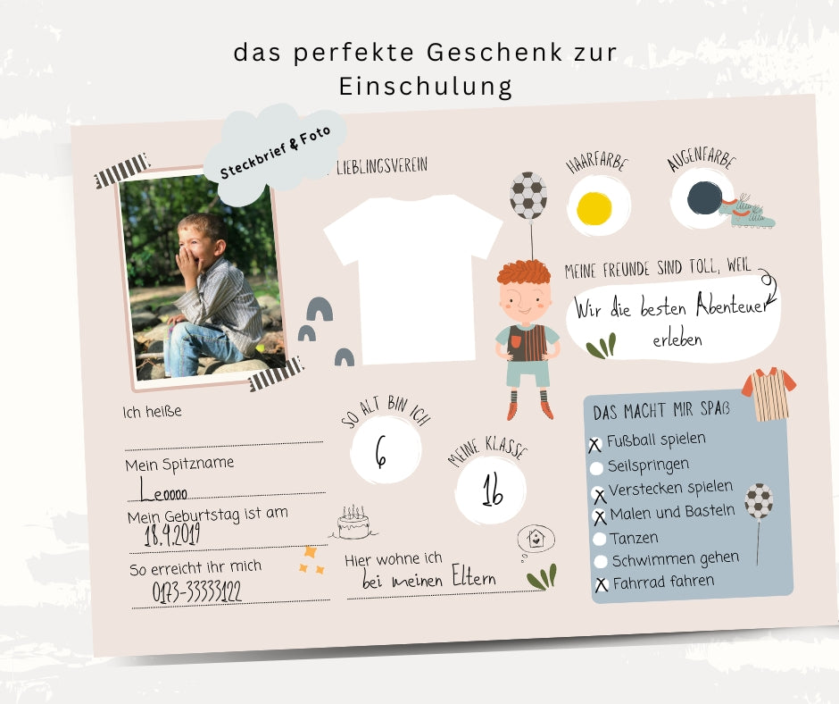 Freundebuch Fußball - Grundschule