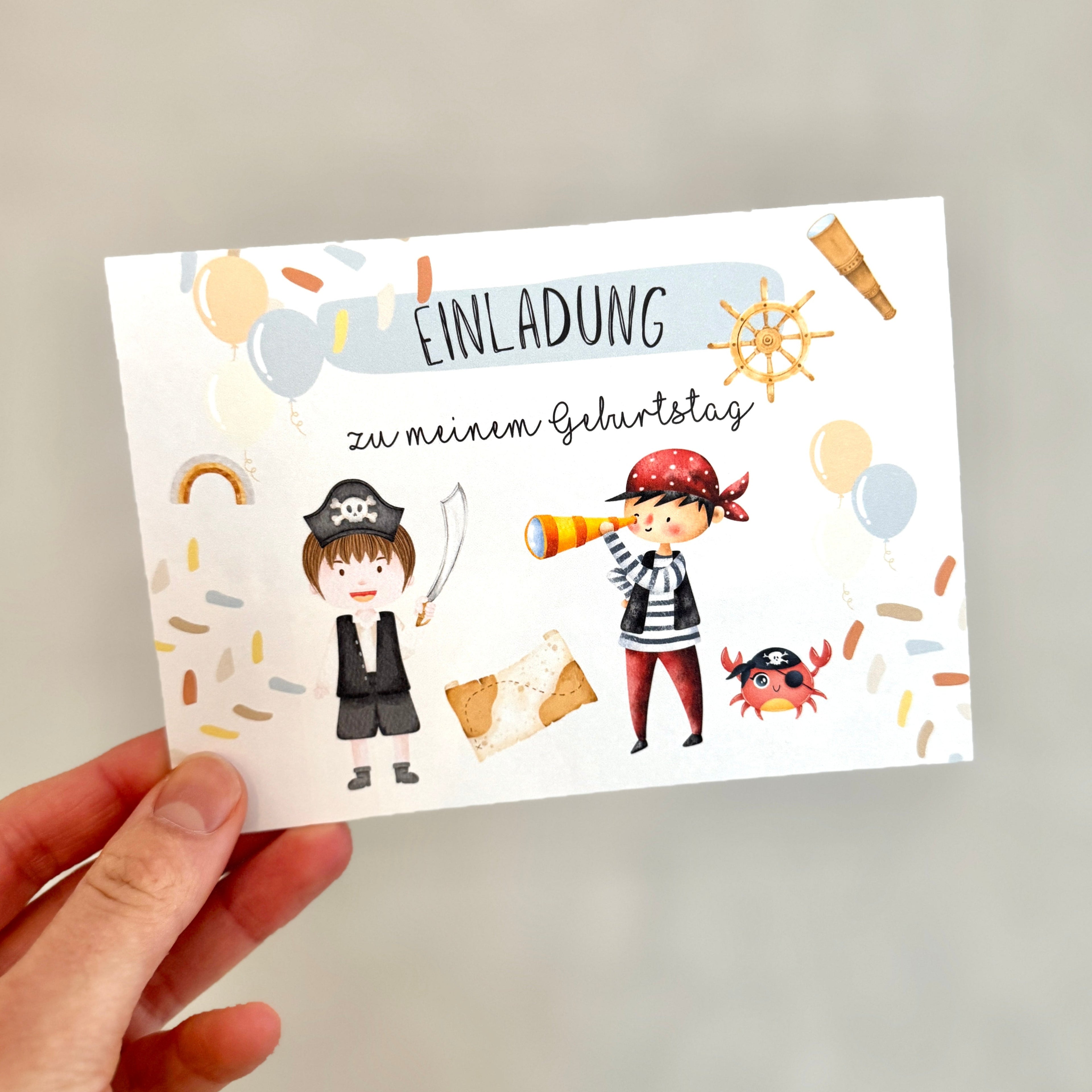 Piraten Einladungskarten Set A6