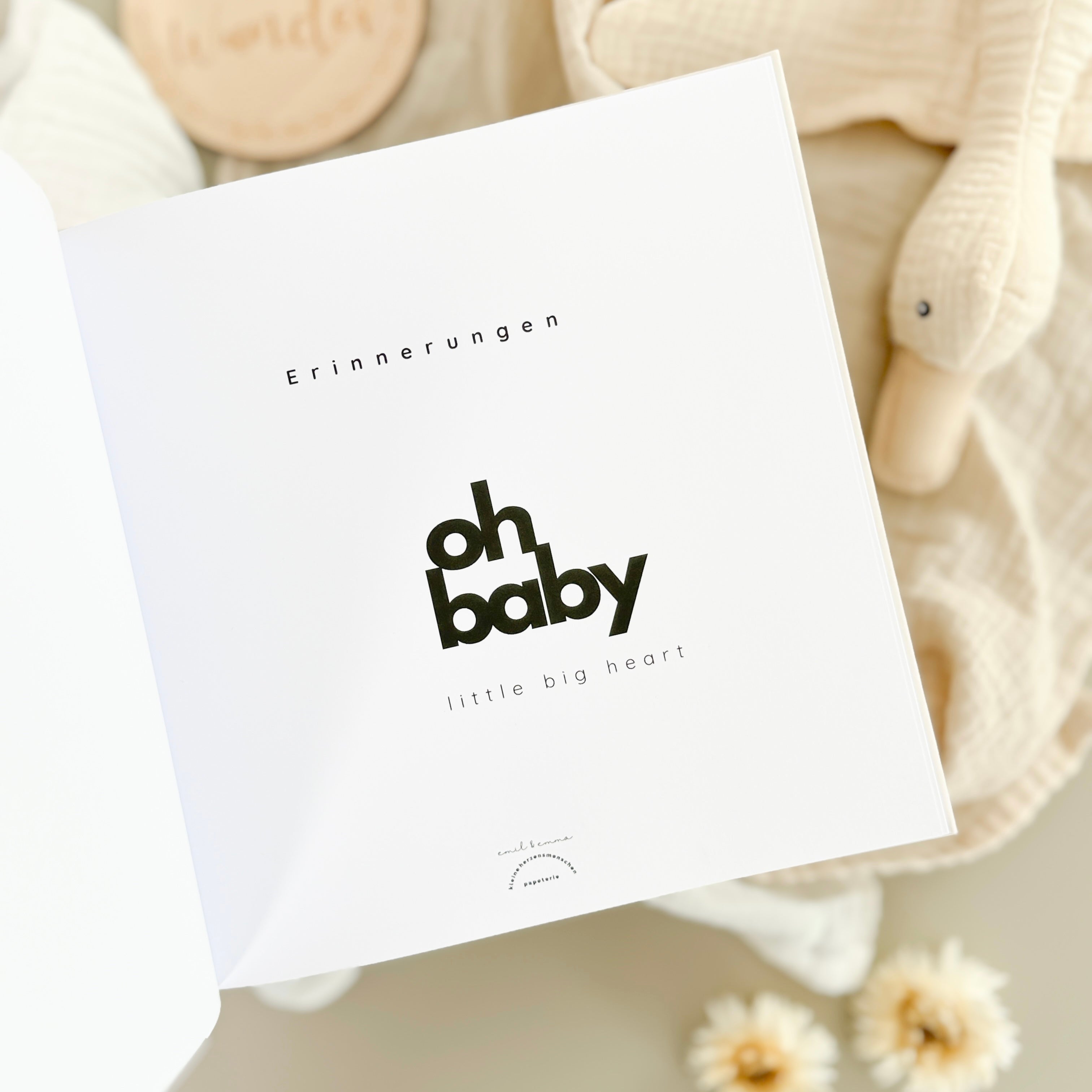 Babyparty Erinnerungsbuch und Gästebuch Quadratisch