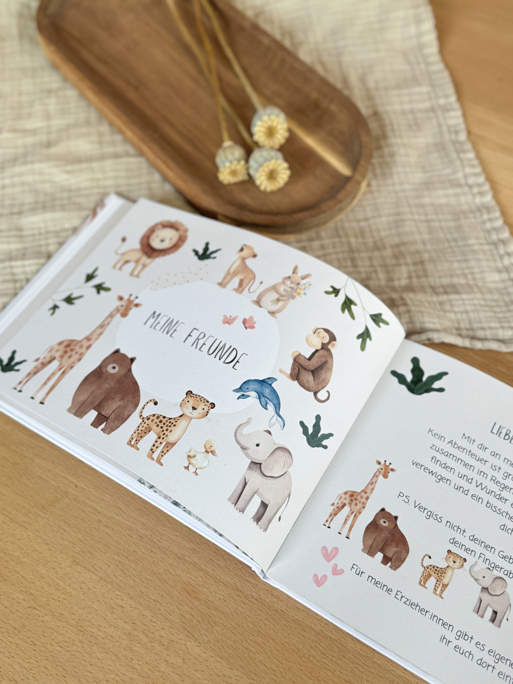 Kindergarten Freundebuch Tiere Safari, Bauernhof und Meerestiere