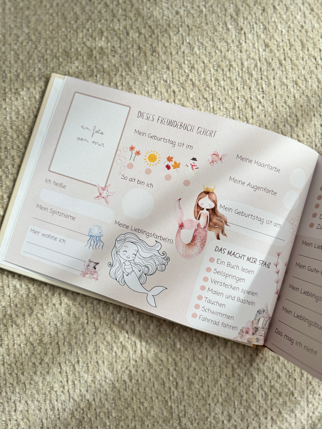 Meerjungfrauen Freundebuch - Grundschule, Kindergarten