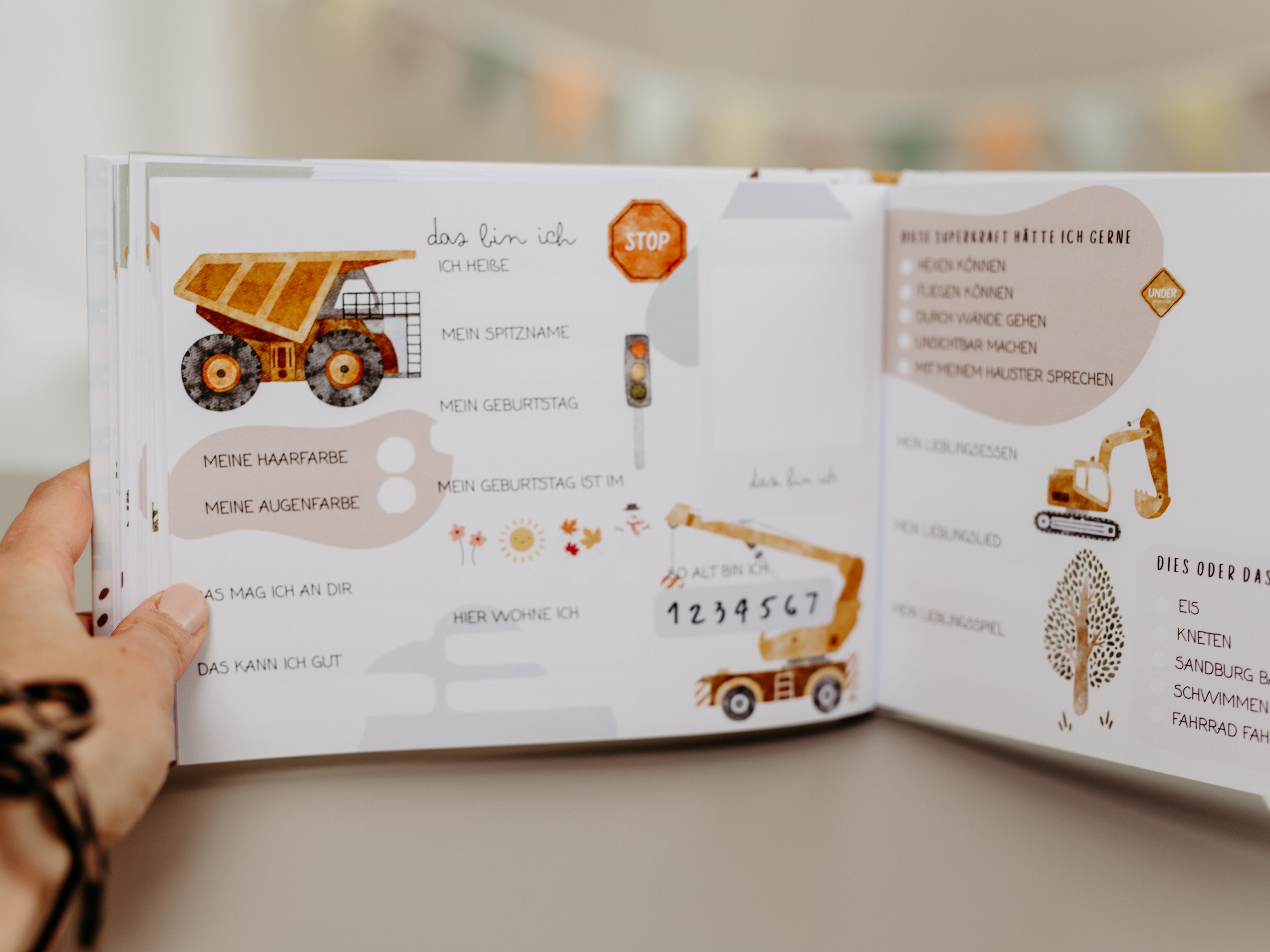 Freundebuch Bagger und Fahrzeuge - Kindergarten A5