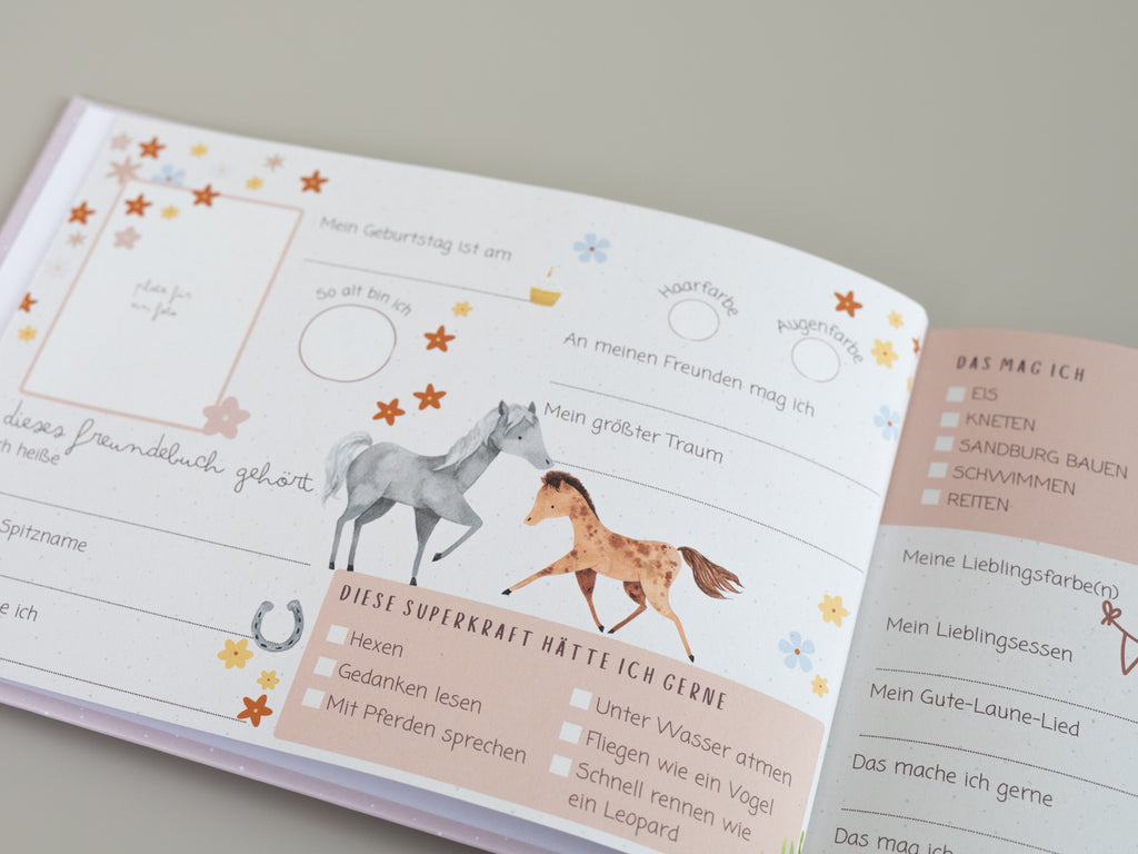 Freundebuch Pferde Meine liebsten Freunde Querformat A5
