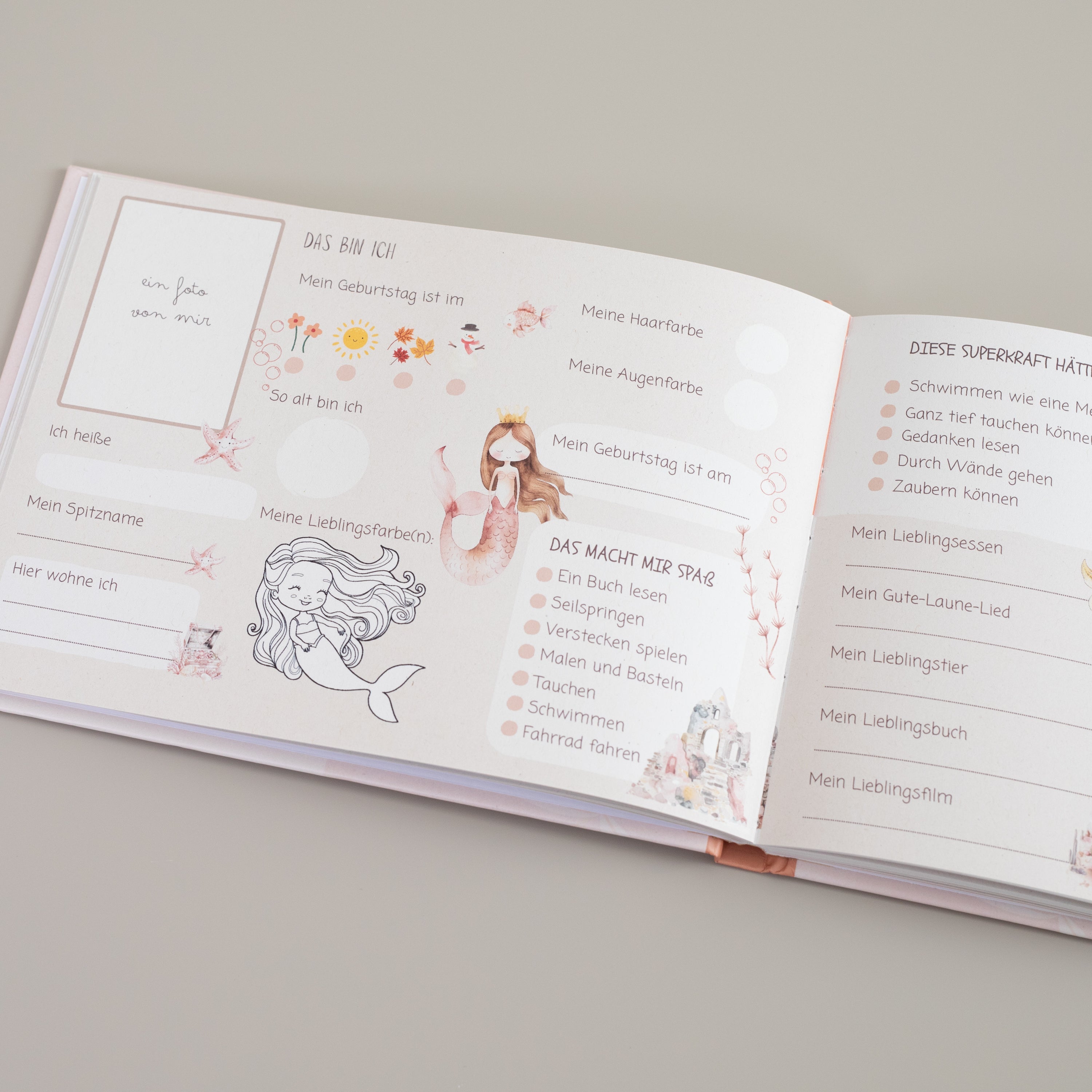 Meerjungfrauen Freundebuch - Grundschule, Kindergarten
