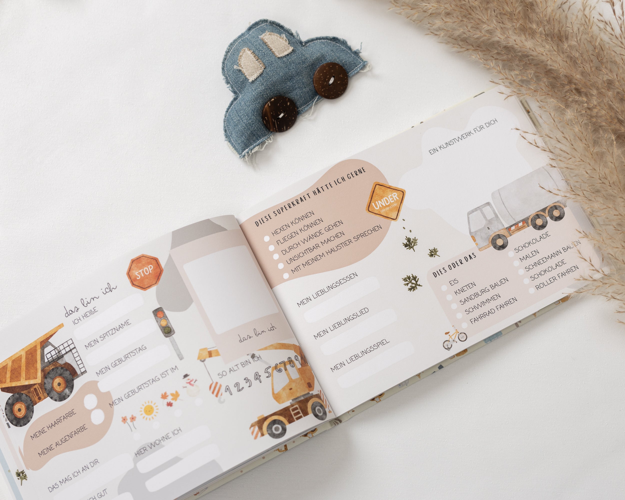 Freundebuch Bagger und Fahrzeuge - Kindergarten