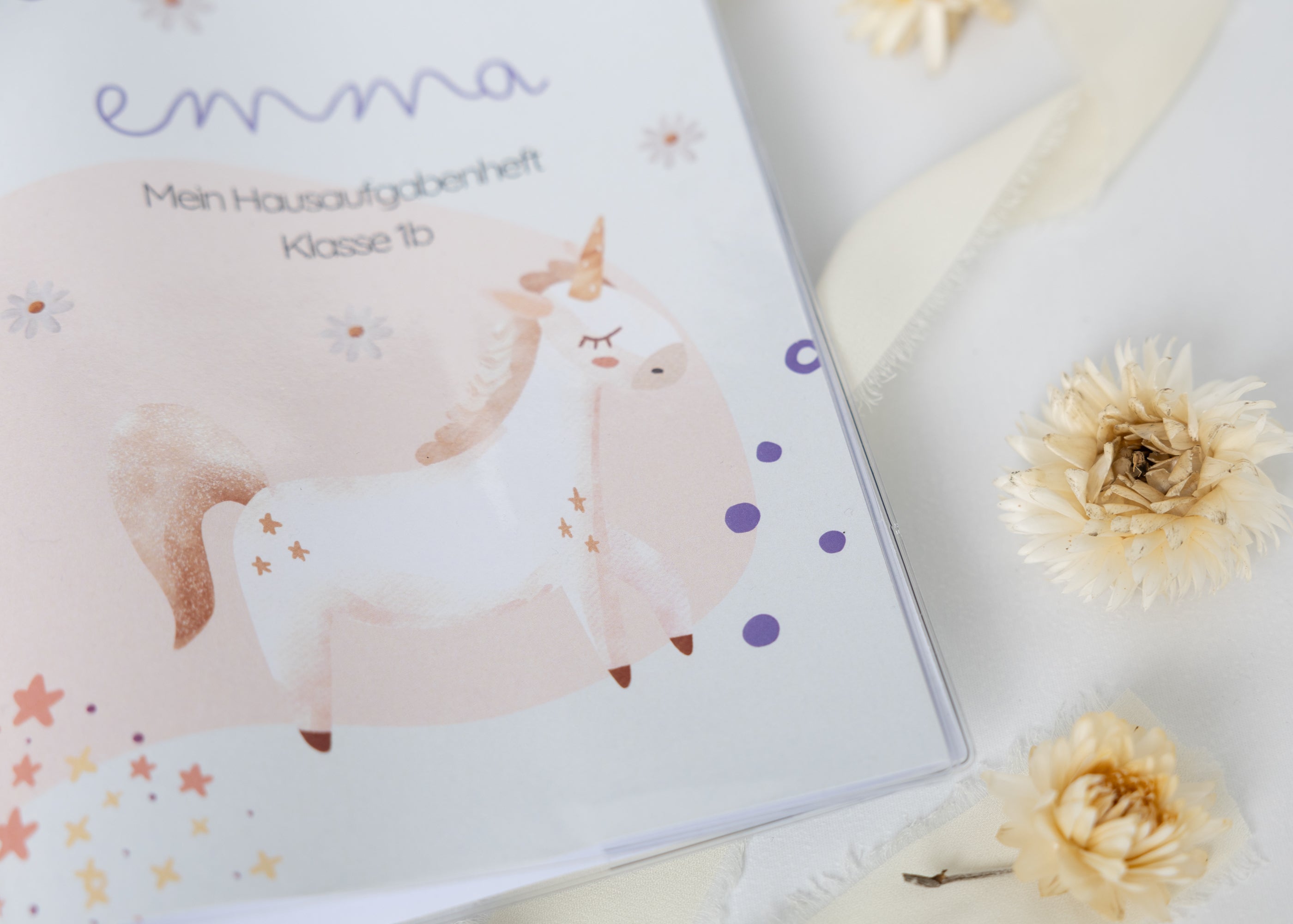 Hausaufgabenheft Hülle Ballerina personalisierbar
