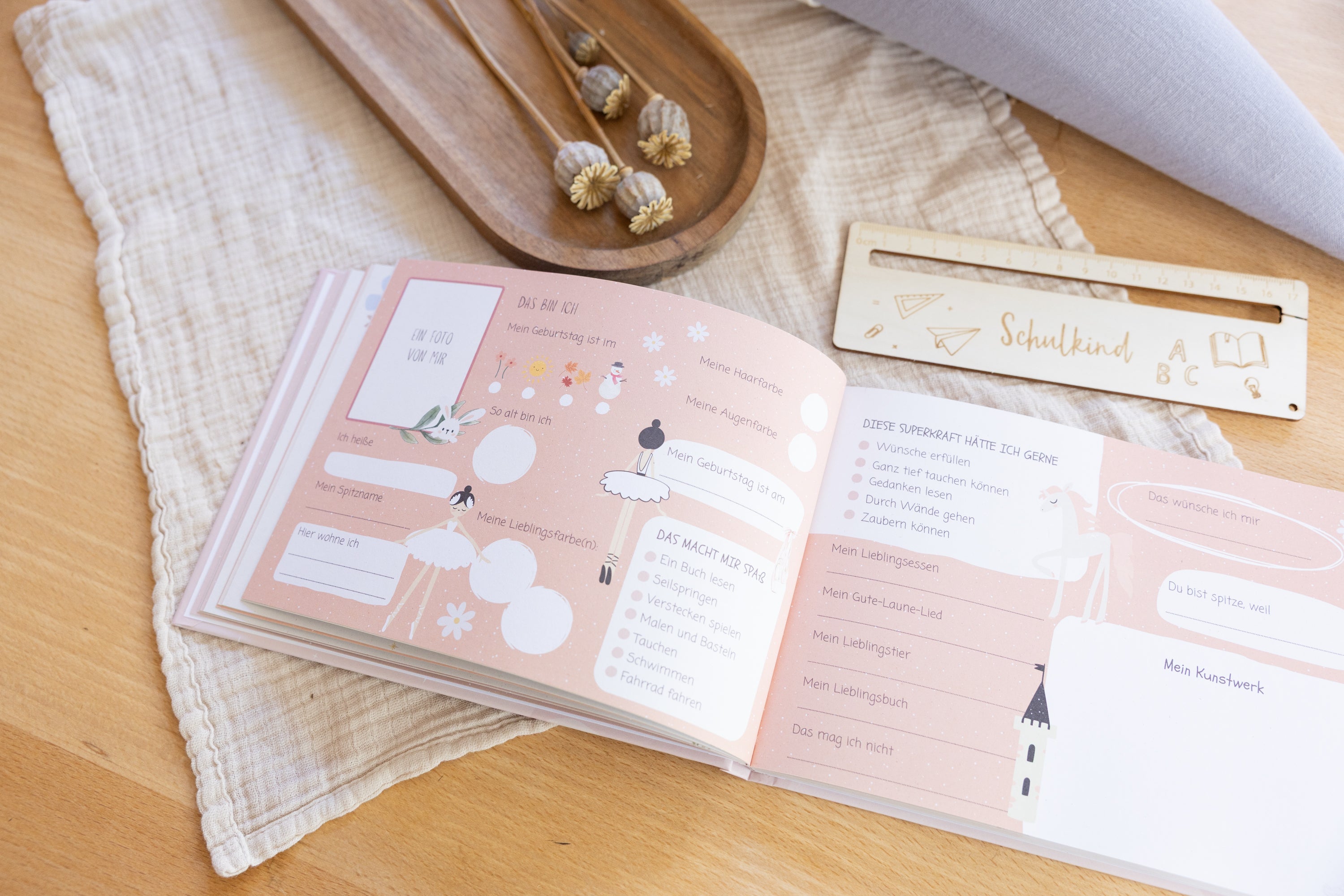 Freundebuch Ballerina & Prinzessin für Grundschule und Kindergarten