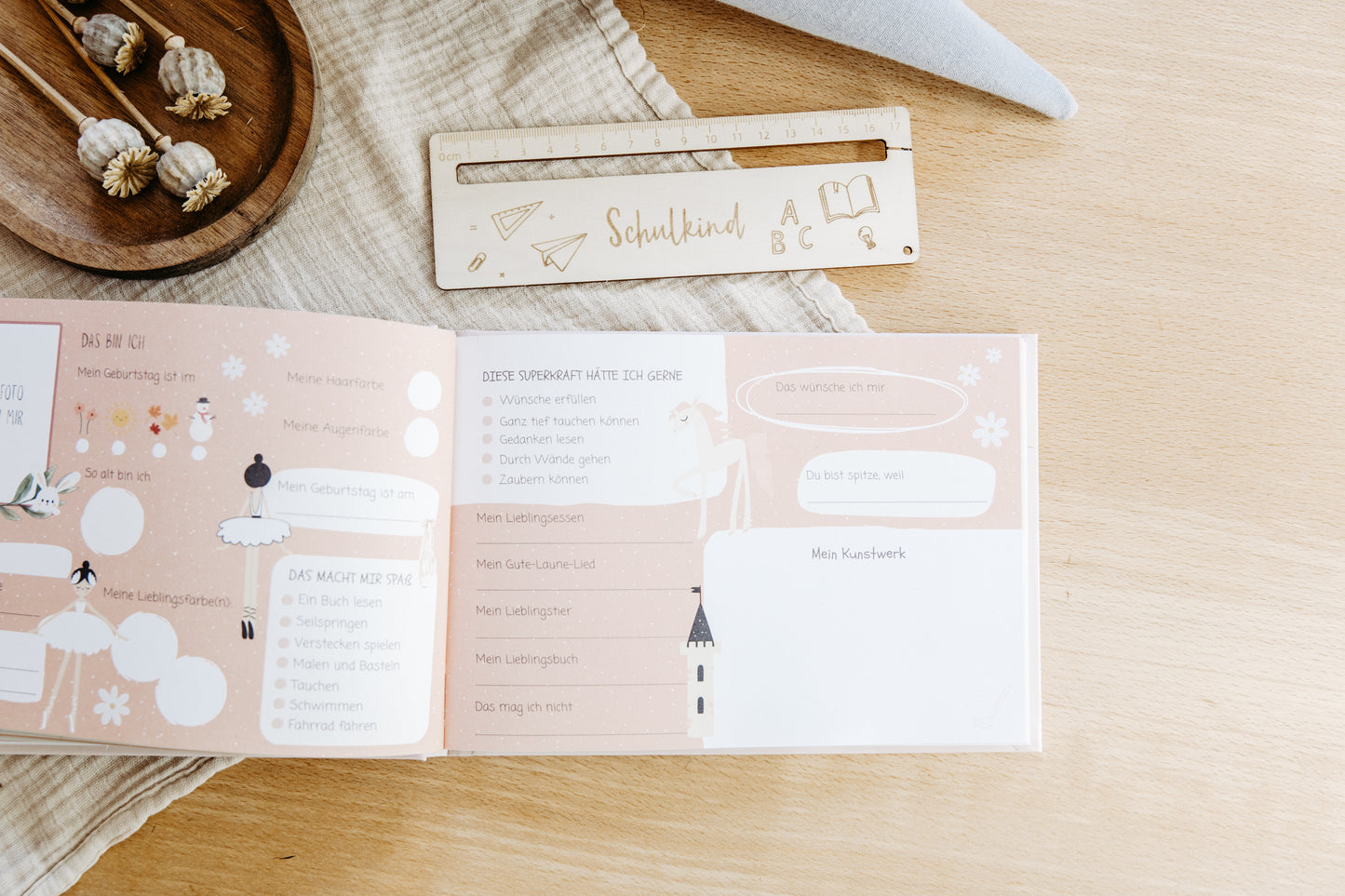 Freundebuch Ballerina & Prinzessin für Grundschule und Kindergarten