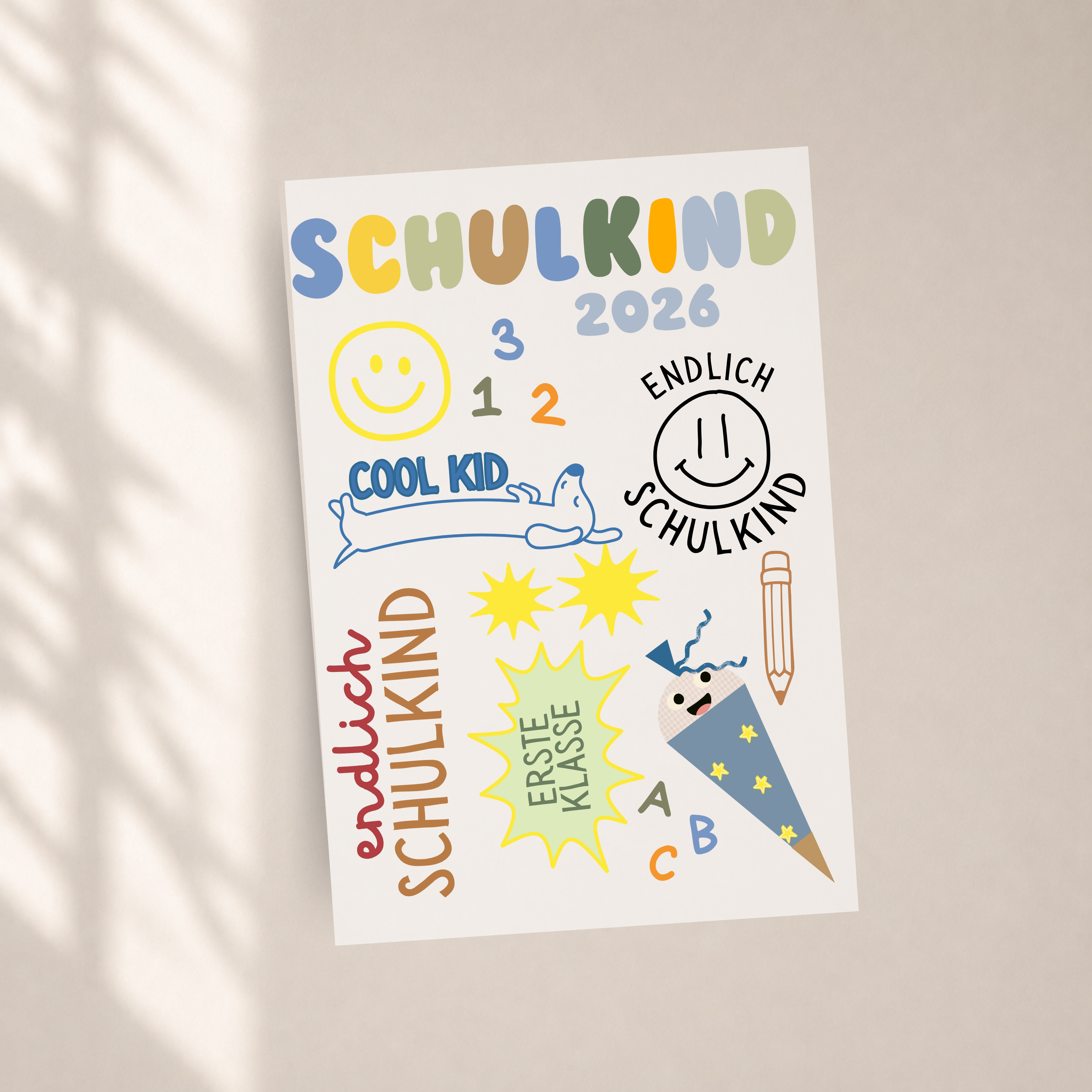 Bügelbilder Set Schulkind Junge