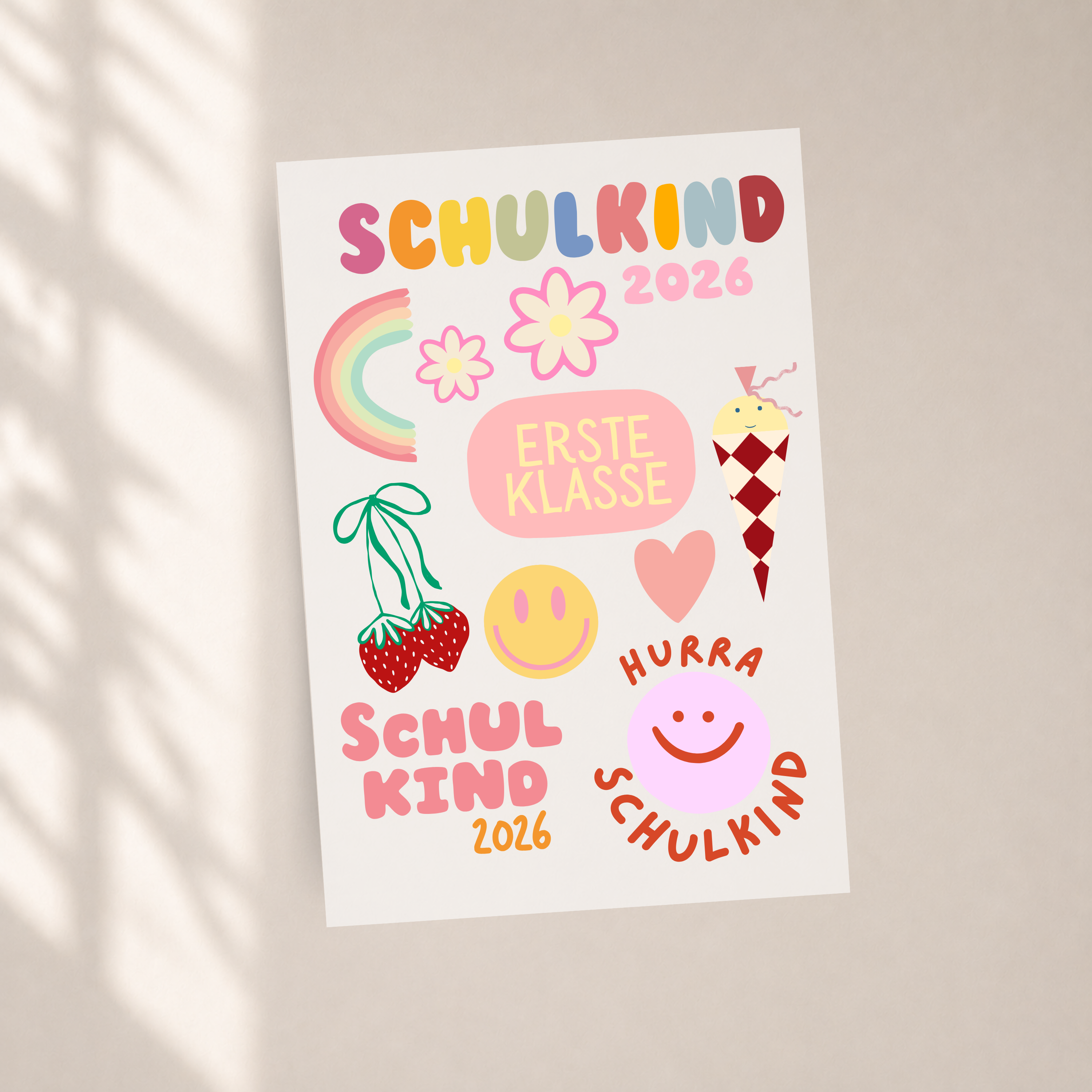 Bügelbilder Set Schulkind Mädchen